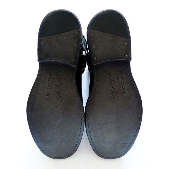 FRYE PHILLIP HARNESS BACK ZIP SHORT Leather Moto - Picture 7 of 8